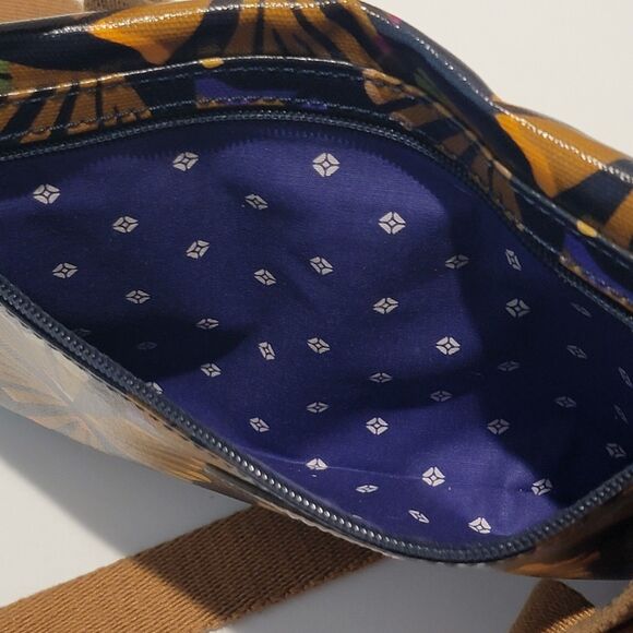 Fossil Crossbody Bag Colored Pencil Print Abstract Floral Coated Canvas Colorful - Picture 5 of 7